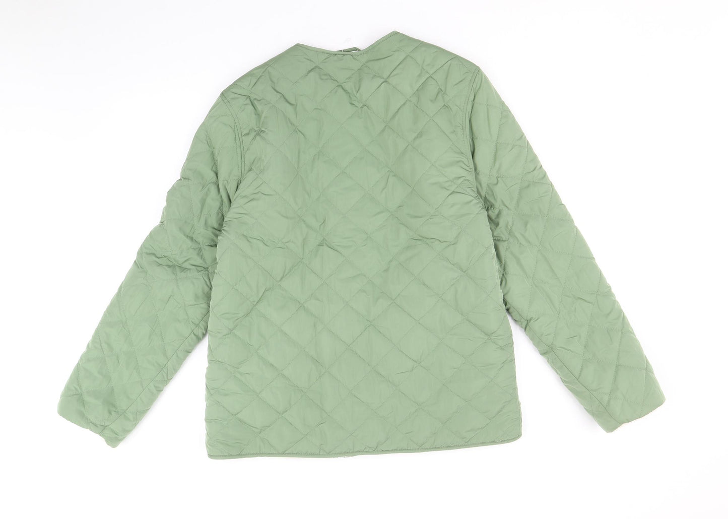 Marks and Spencer Womens Green Quilted Jacket Size 6 Buckle