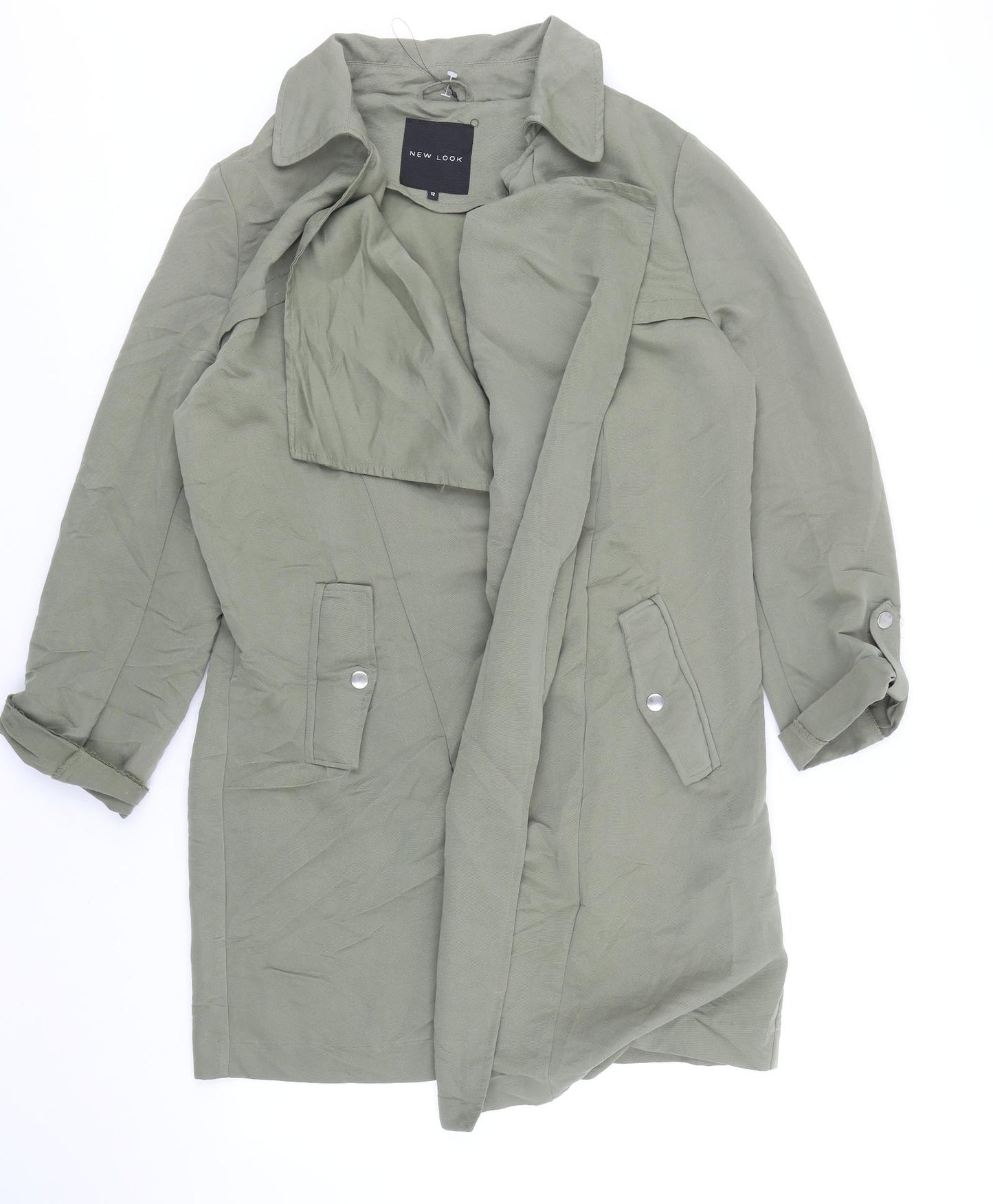 New Look Womens Green Trench Coat Coat Size 12