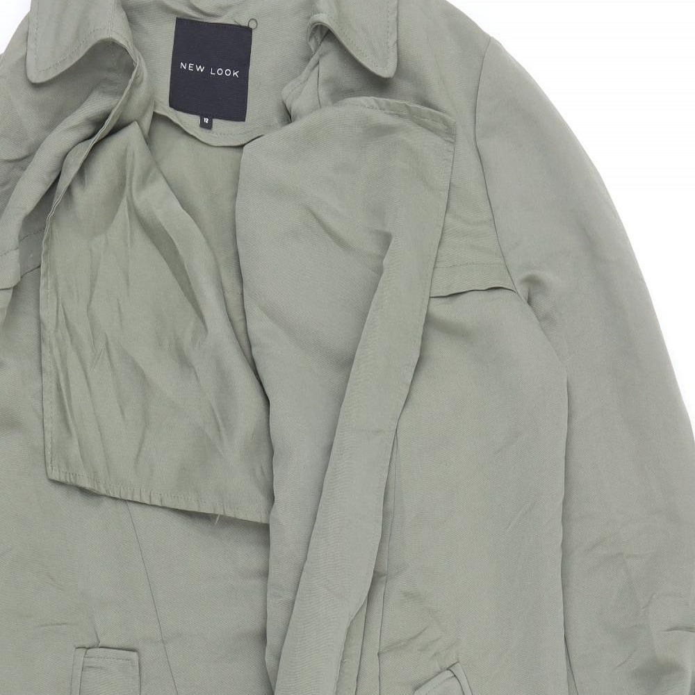 New Look Womens Green Trench Coat Coat Size 12