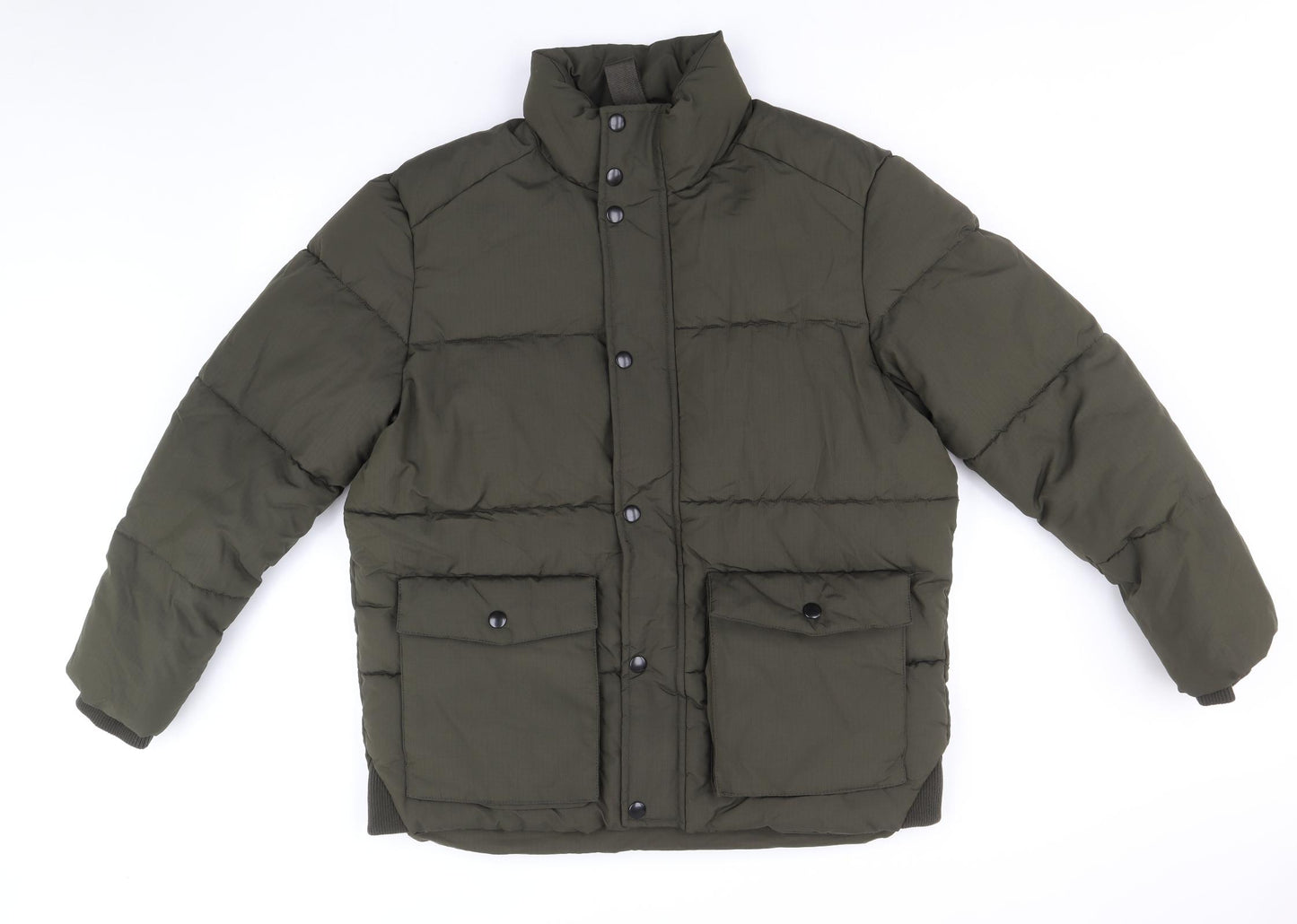 Marks and Spencer Mens Green Puffer Jacket Jacket Size L Zip