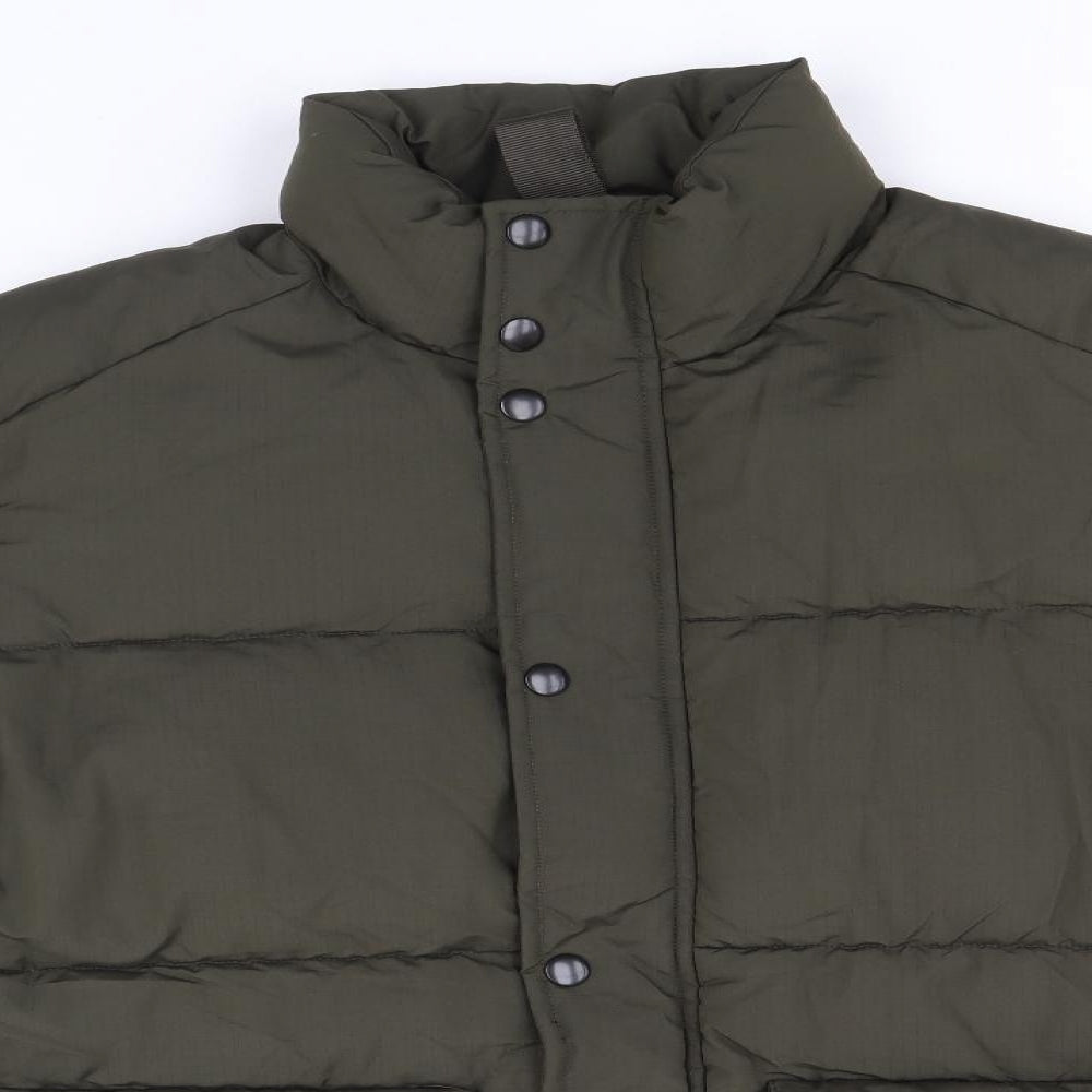 Marks and Spencer Mens Green Puffer Jacket Jacket Size L Zip