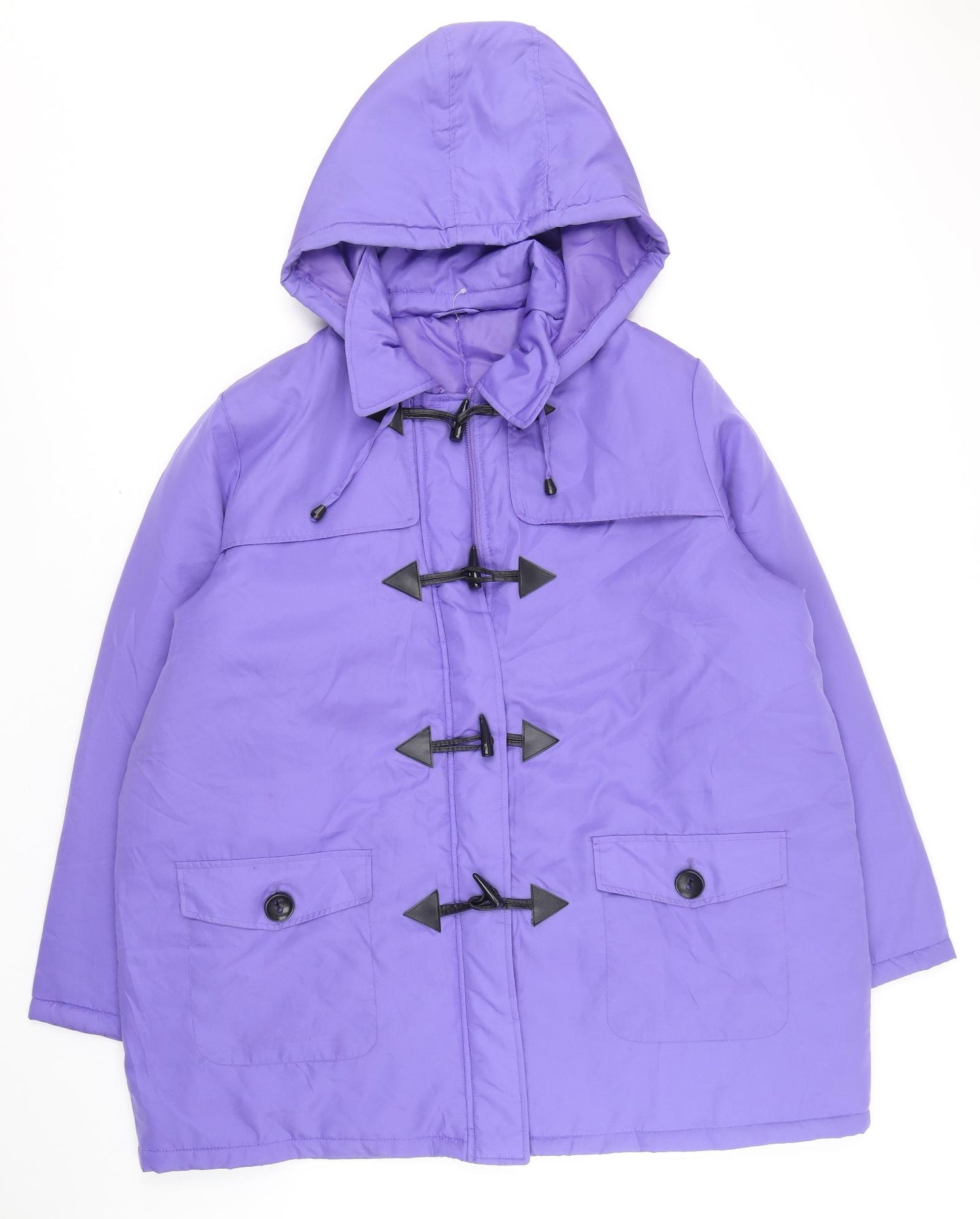 Being Casual Womens Purple Overcoat Coat Size 22 Zip