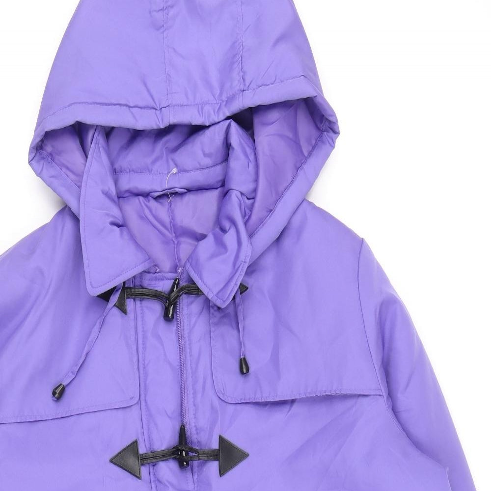 Being Casual Womens Purple Overcoat Coat Size 22 Zip