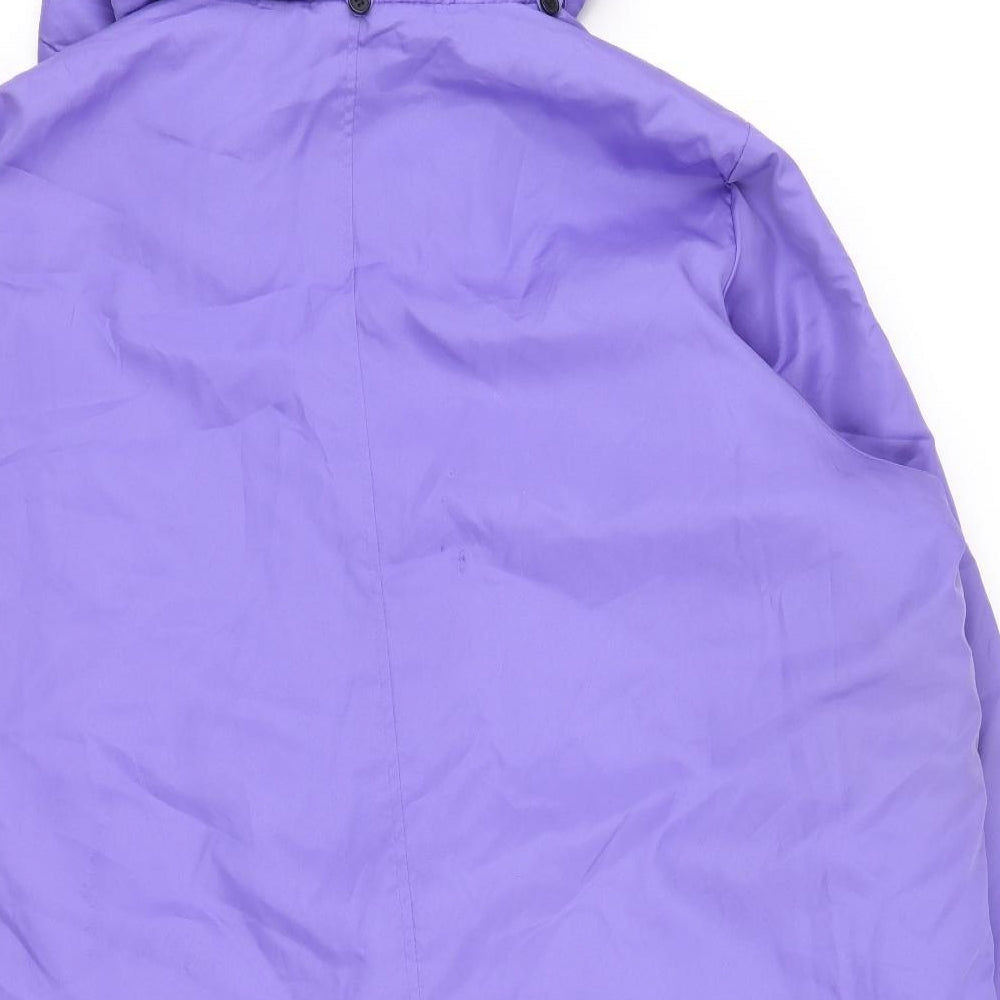Being Casual Womens Purple Overcoat Coat Size 22 Zip