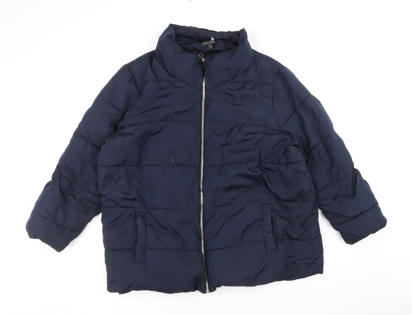 Love Coats Womens Blue Quilted Coat Size 18 Zip