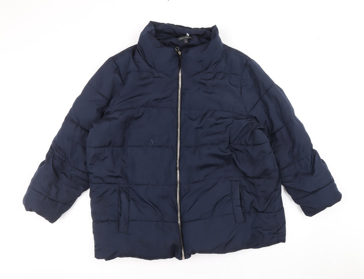 Love Coats Womens Blue Quilted Coat Size 18 Zip