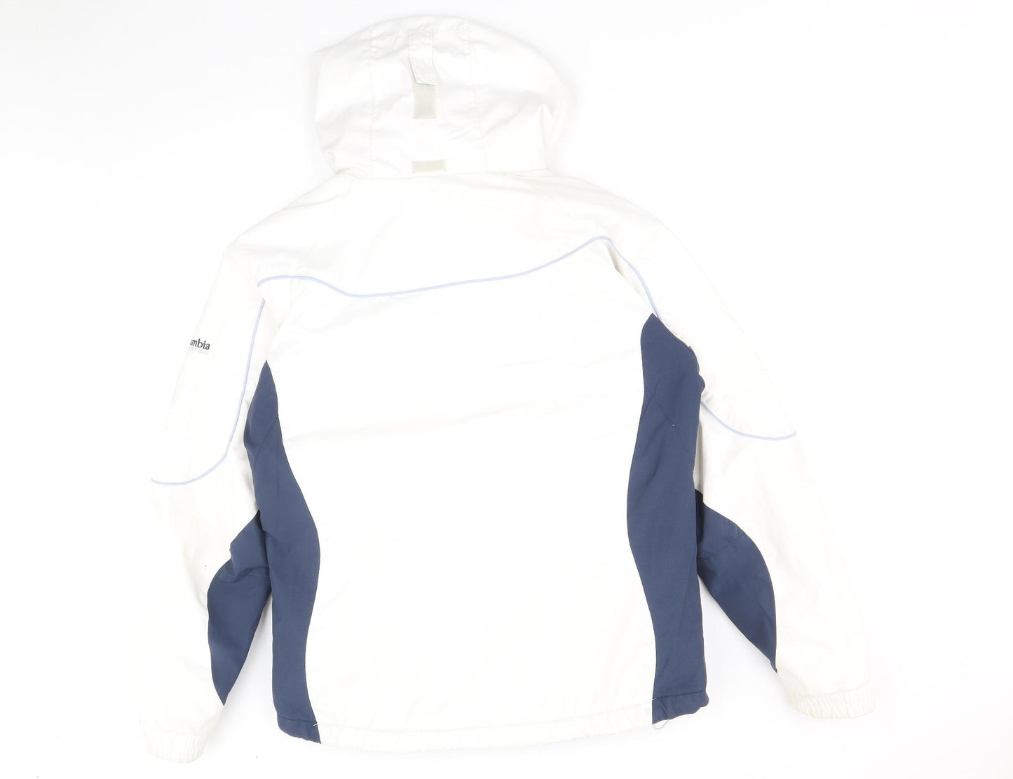 Columbia Womens White Windbreaker Coat Size L Zip
