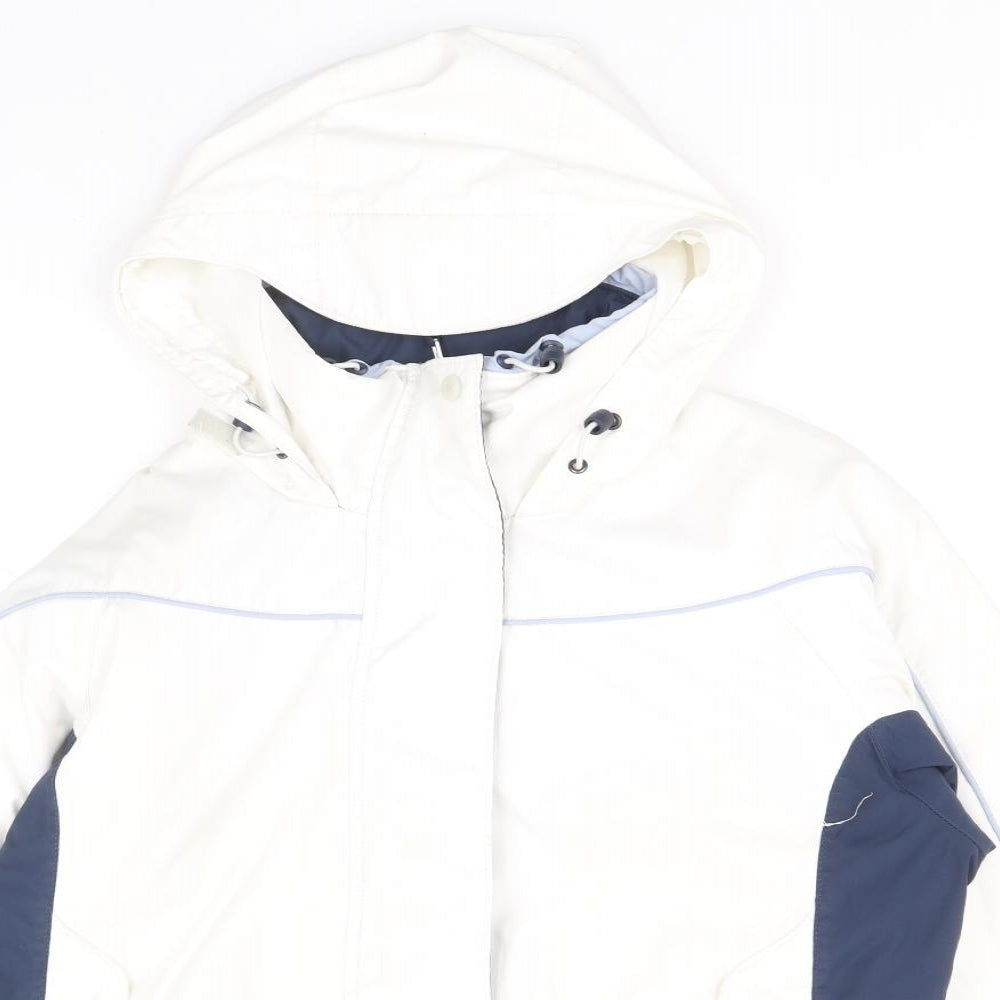 Columbia Womens White Windbreaker Coat Size L Zip