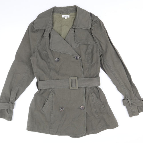 Papaya Womens Brown Trench Coat Coat Size 12 Buckle