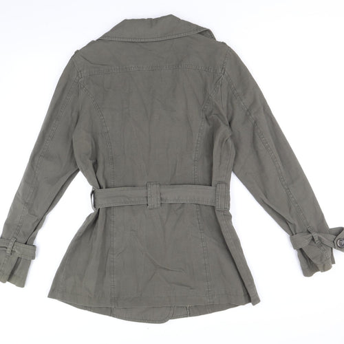 Papaya Womens Brown Trench Coat Coat Size 12 Buckle