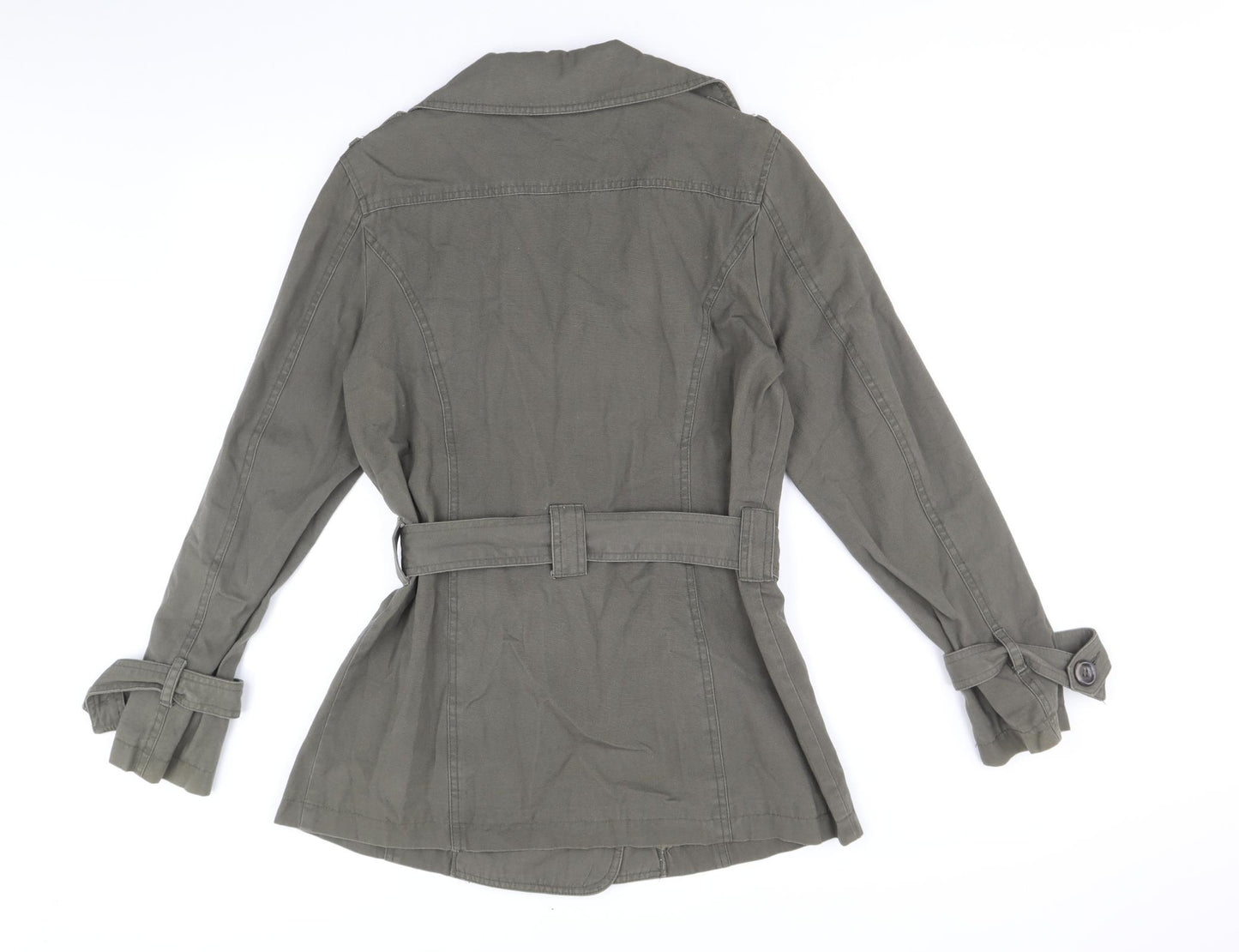 Papaya Womens Brown Trench Coat Coat Size 12 Buckle