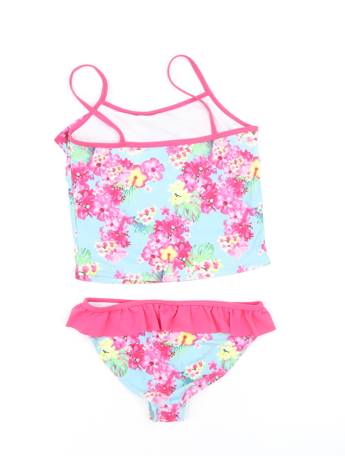 Nutmeg Girls Multicoloured Floral Polyester Shorts Outfit/Set Size 8-9 Years Pullover - Tankini Two Piece