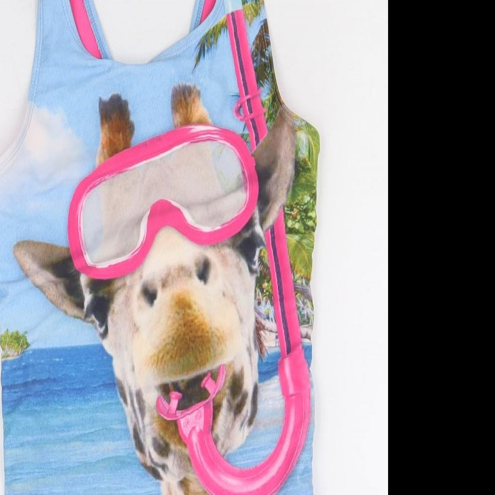 NEXT Girls Multicoloured Polyester Bodysuit One-Piece Size 10 Years Pullover - Giraffe Swimsuit