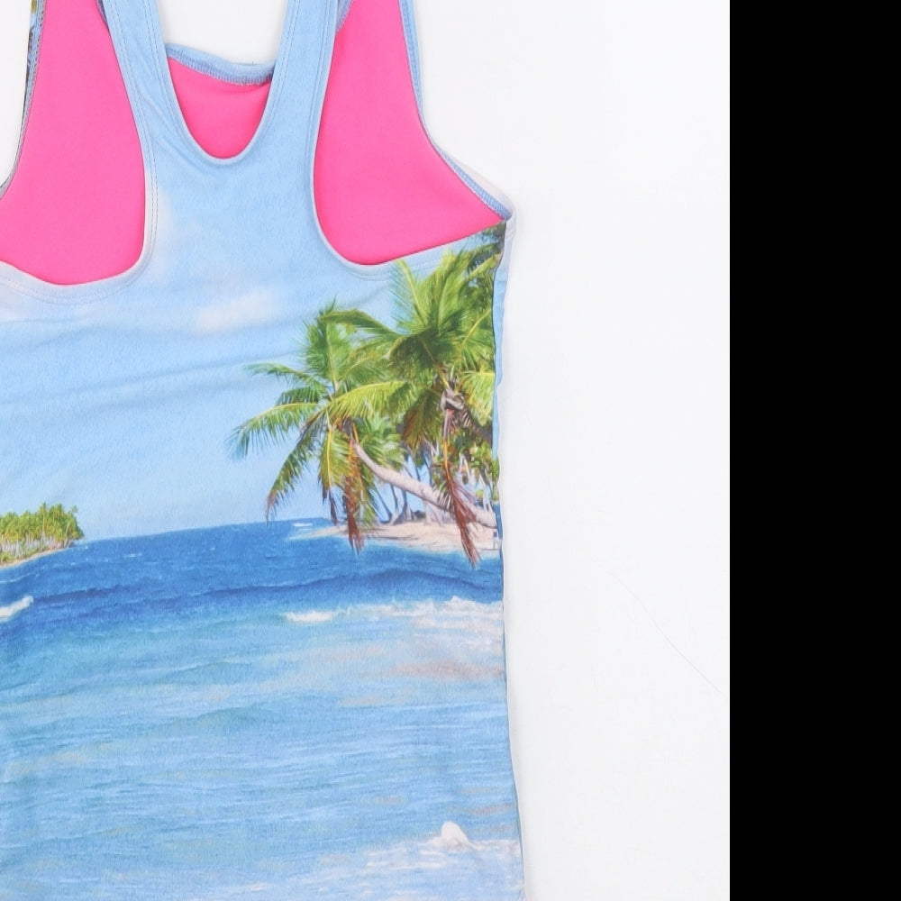 NEXT Girls Multicoloured Polyester Bodysuit One-Piece Size 10 Years Pullover - Giraffe Swimsuit