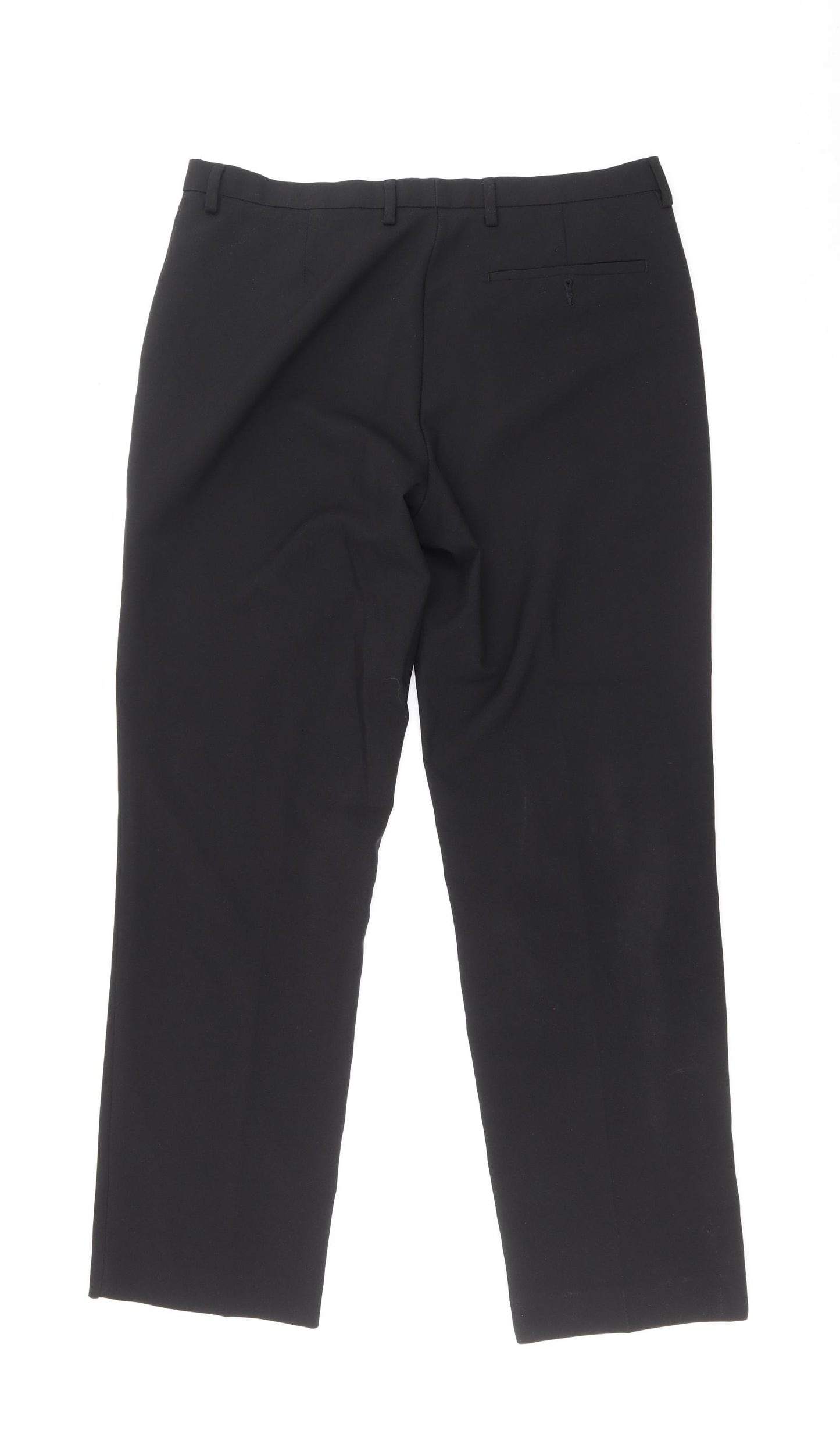 F&F Mens Black Polyester Trousers Size 34 in Regular Zip