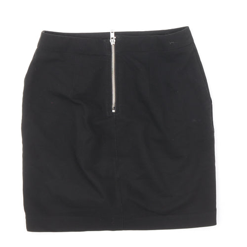 New Look Girls Black Polyester Straight & Pencil Skirt Size 12 Years Regular Zip