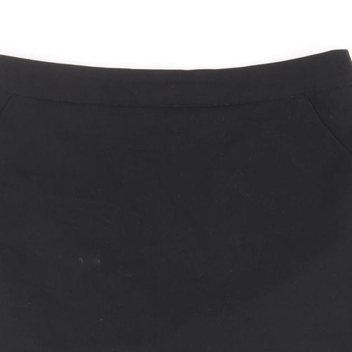 New Look Girls Black Polyester Straight & Pencil Skirt Size 12 Years Regular Zip