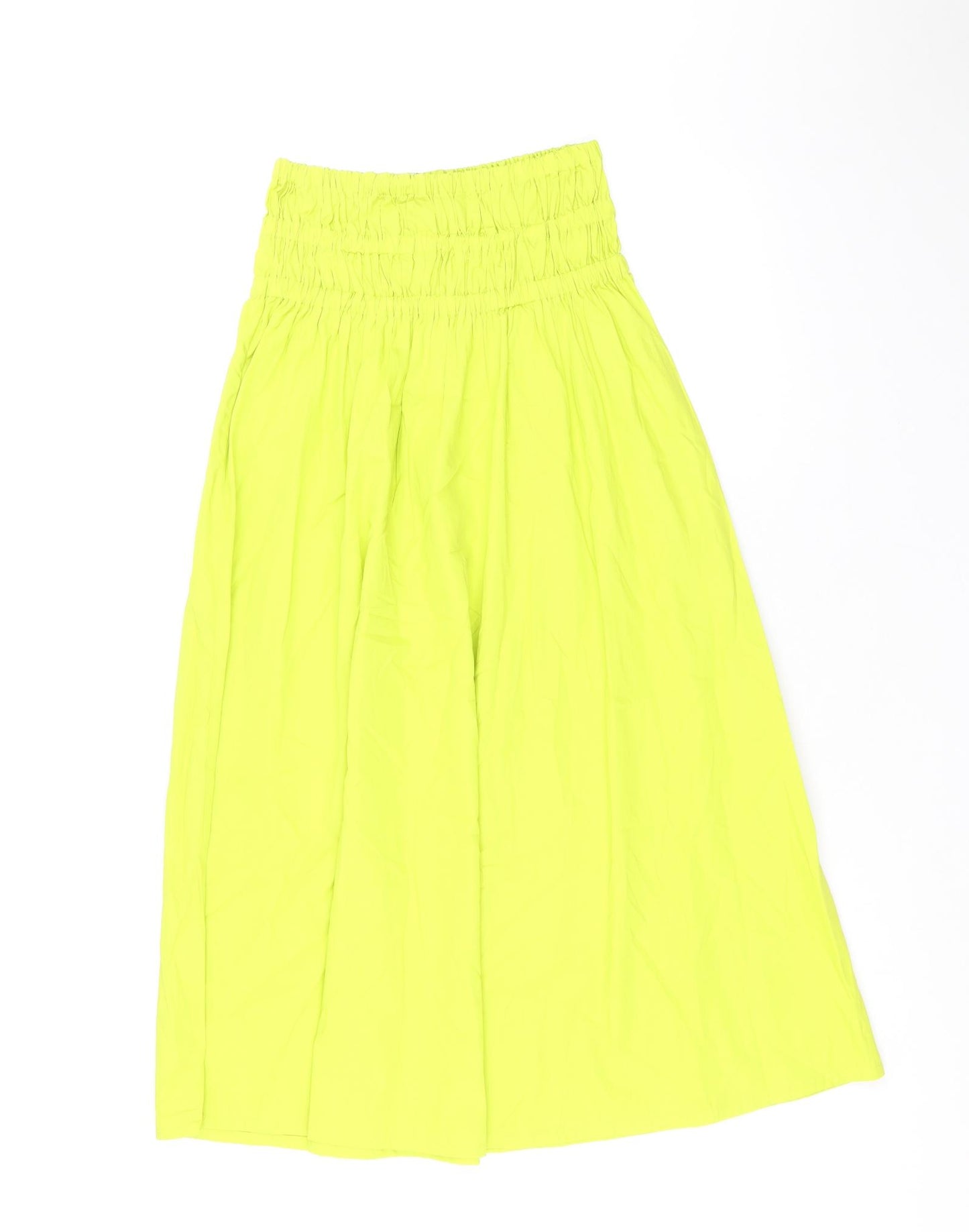 Marks and Spencer Womens Green Cotton Swing Skirt Size 6