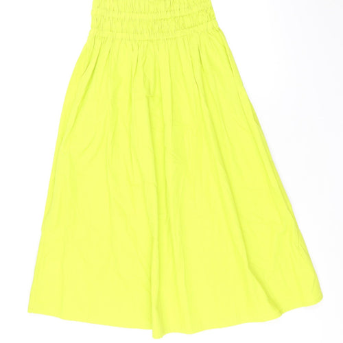Marks and Spencer Womens Green Cotton Swing Skirt Size 6