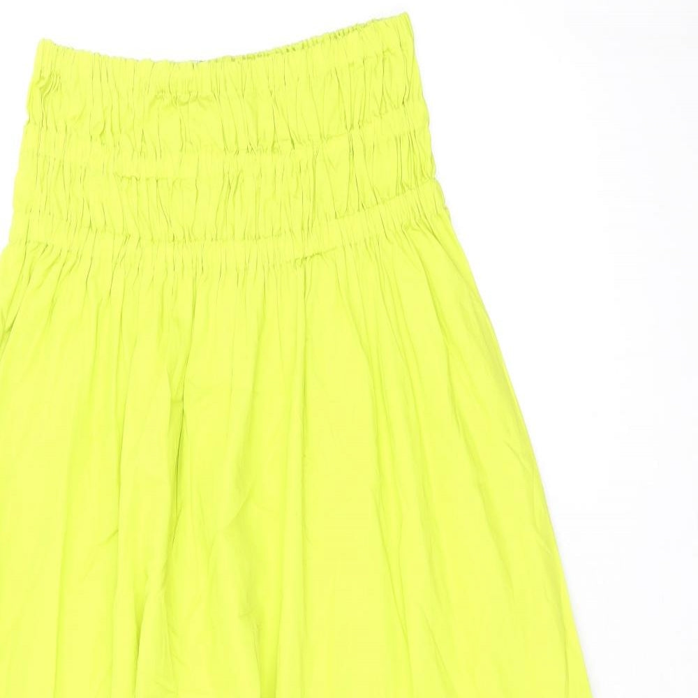 Marks and Spencer Womens Green Cotton Swing Skirt Size 6