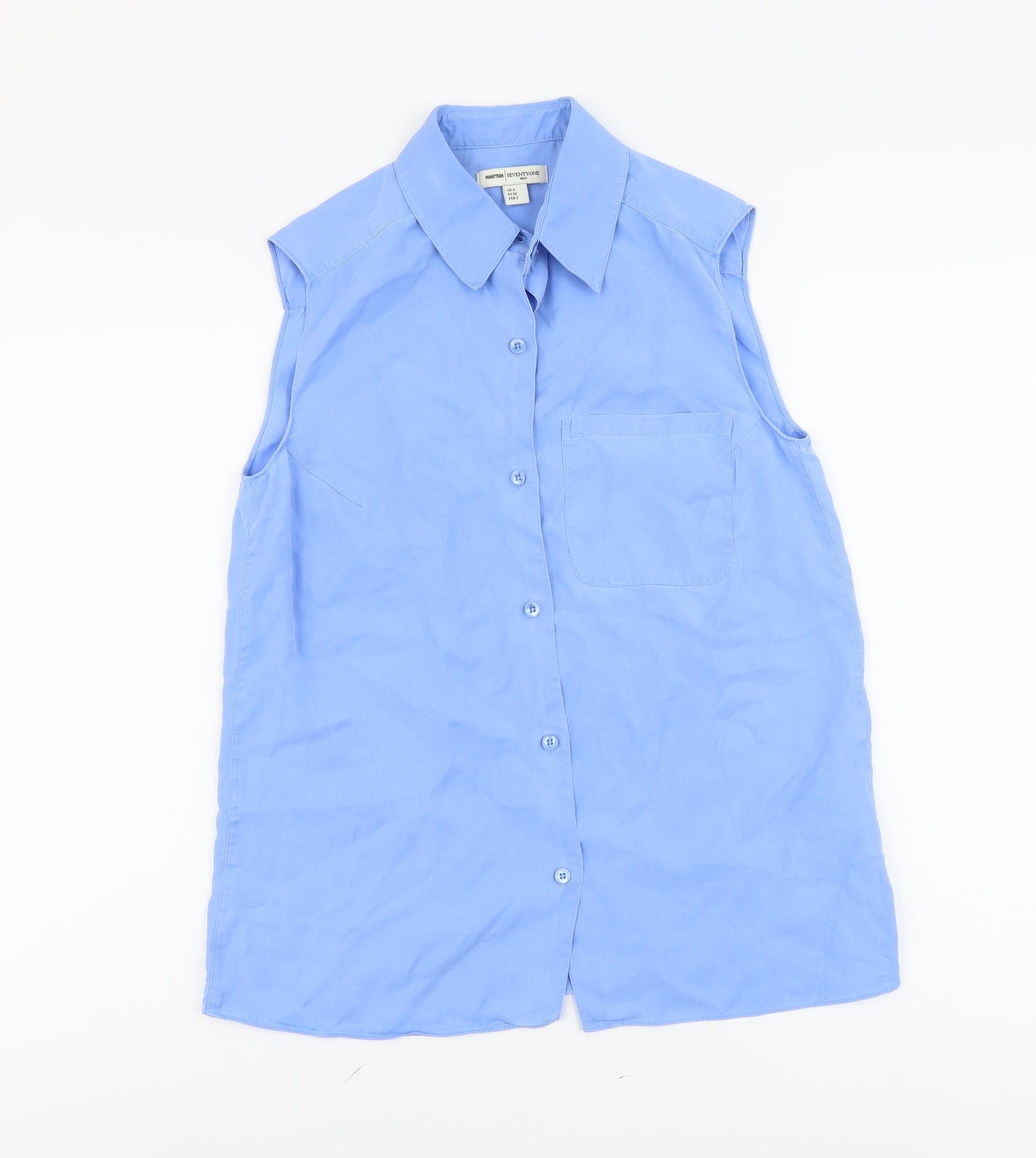 Reiss Womens Blue Lyocell Basic Tank Size 6 V-Neck