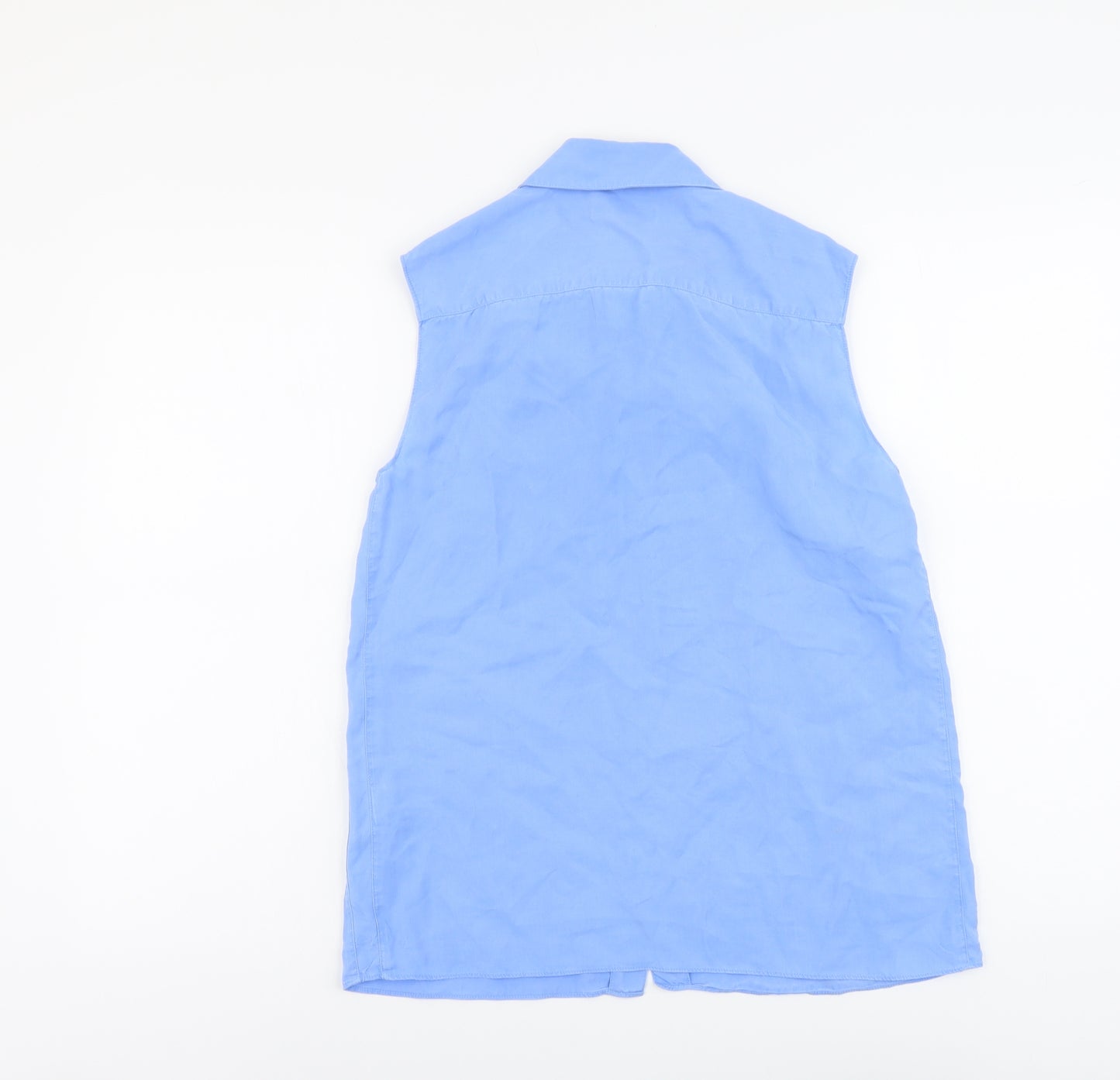 Reiss Womens Blue Lyocell Basic Tank Size 6 V-Neck