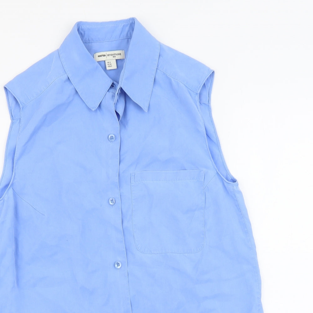 Reiss Womens Blue Lyocell Basic Tank Size 6 V-Neck