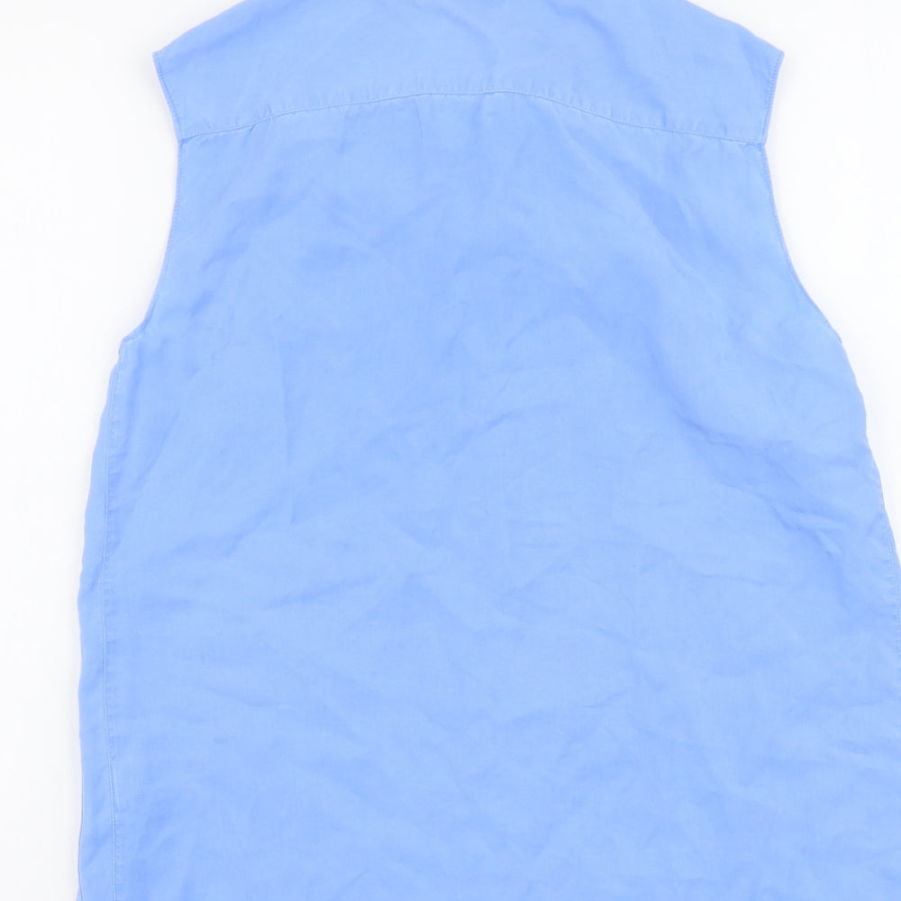 Reiss Womens Blue Lyocell Basic Tank Size 6 V-Neck