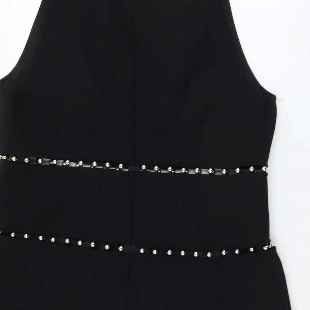 ASOS Womens Black Polyester A-Line Size 18 Round Neck Zip
