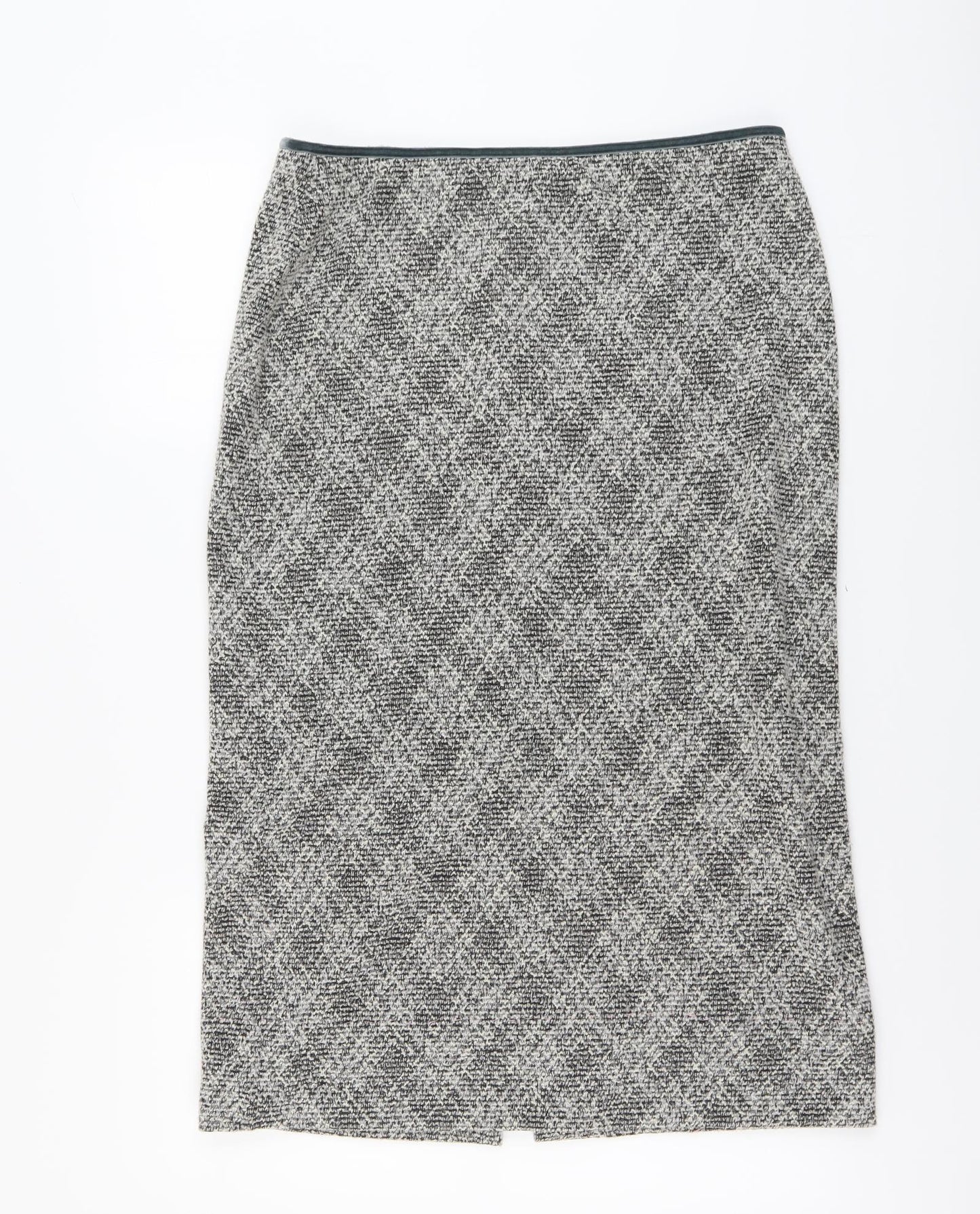 Marks and Spencer Womens Grey Plaid Polyester Straight & Pencil Skirt Size 14