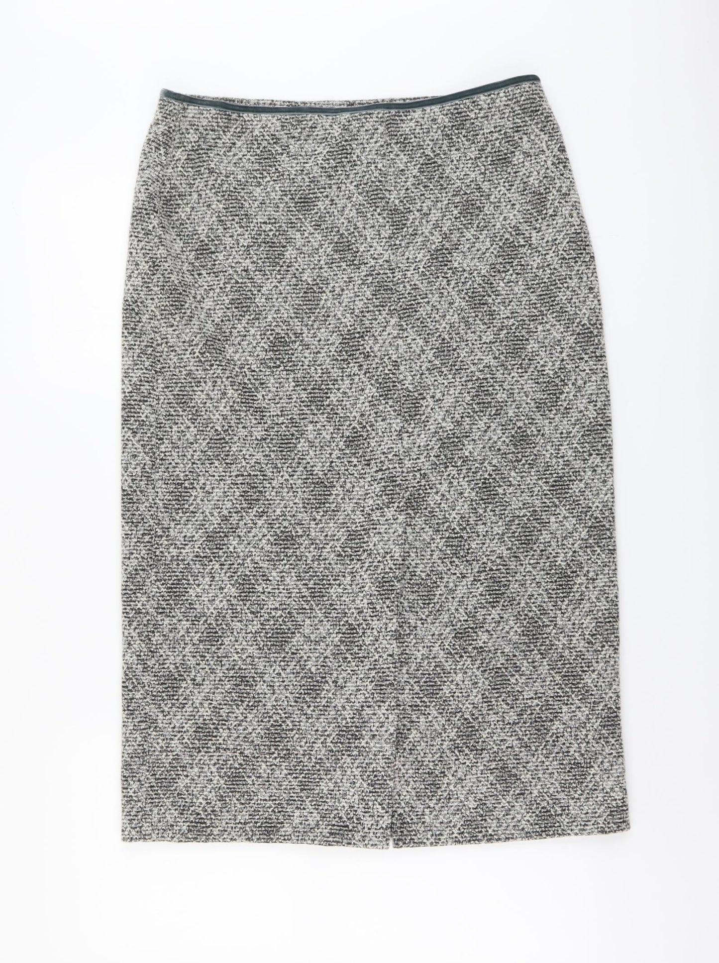 Marks and Spencer Womens Grey Plaid Polyester Straight & Pencil Skirt Size 14