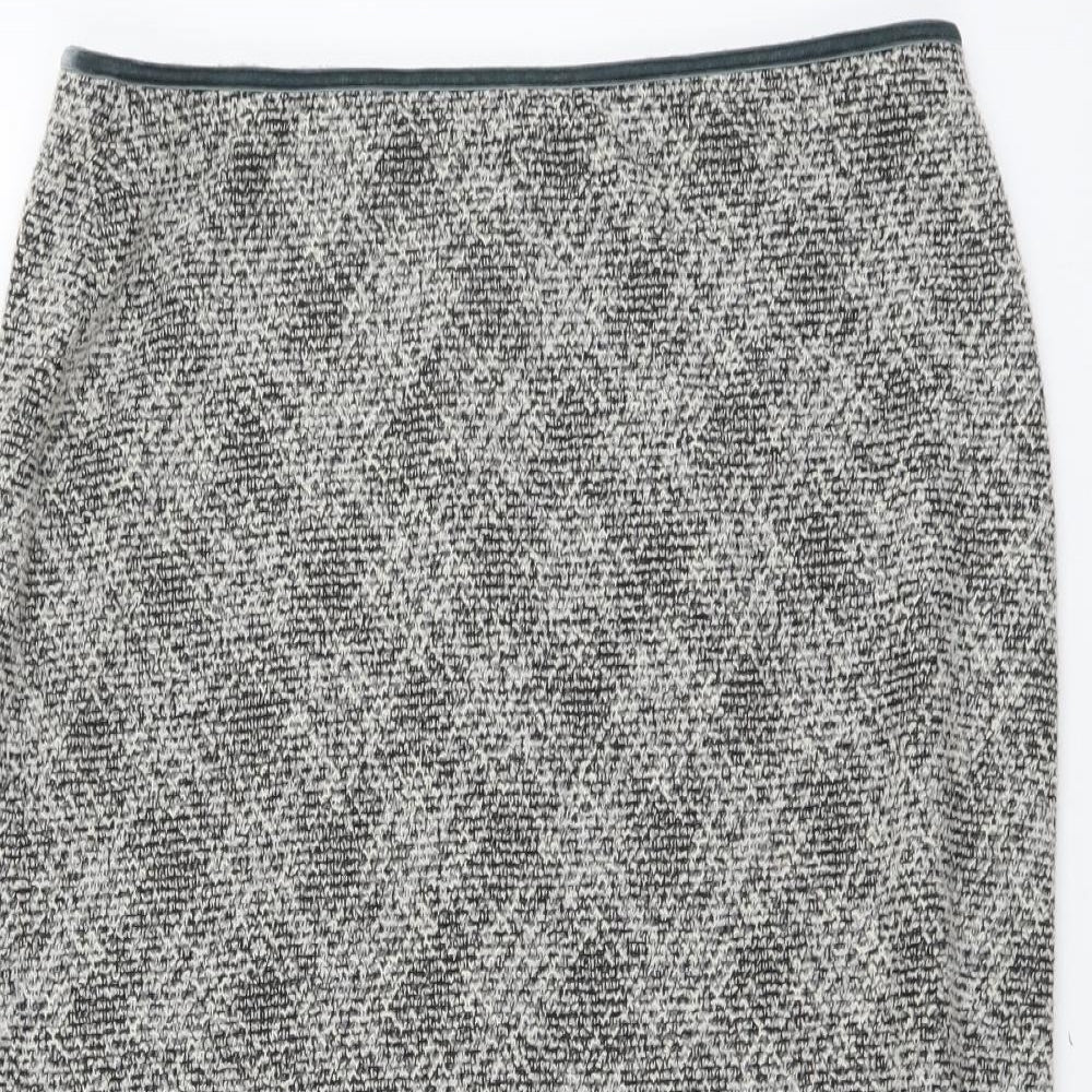 Marks and Spencer Womens Grey Plaid Polyester Straight & Pencil Skirt Size 14