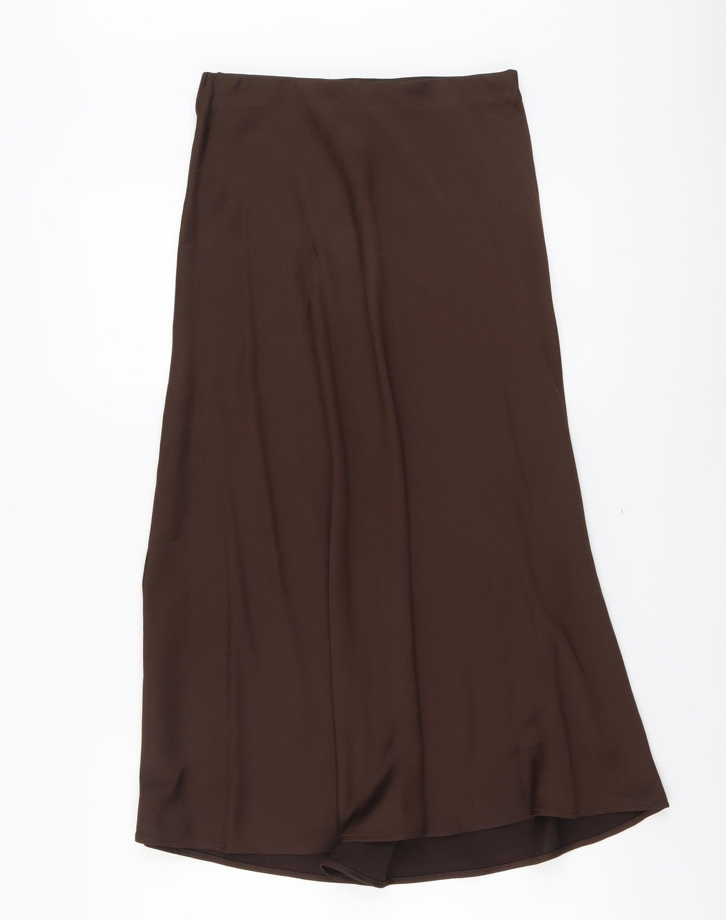 Marks and Spencer Womens Brown Polyester Swing Skirt Size 8