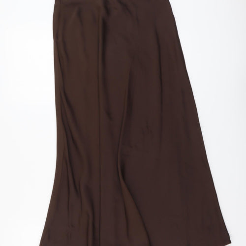 Marks and Spencer Womens Brown Polyester Swing Skirt Size 8