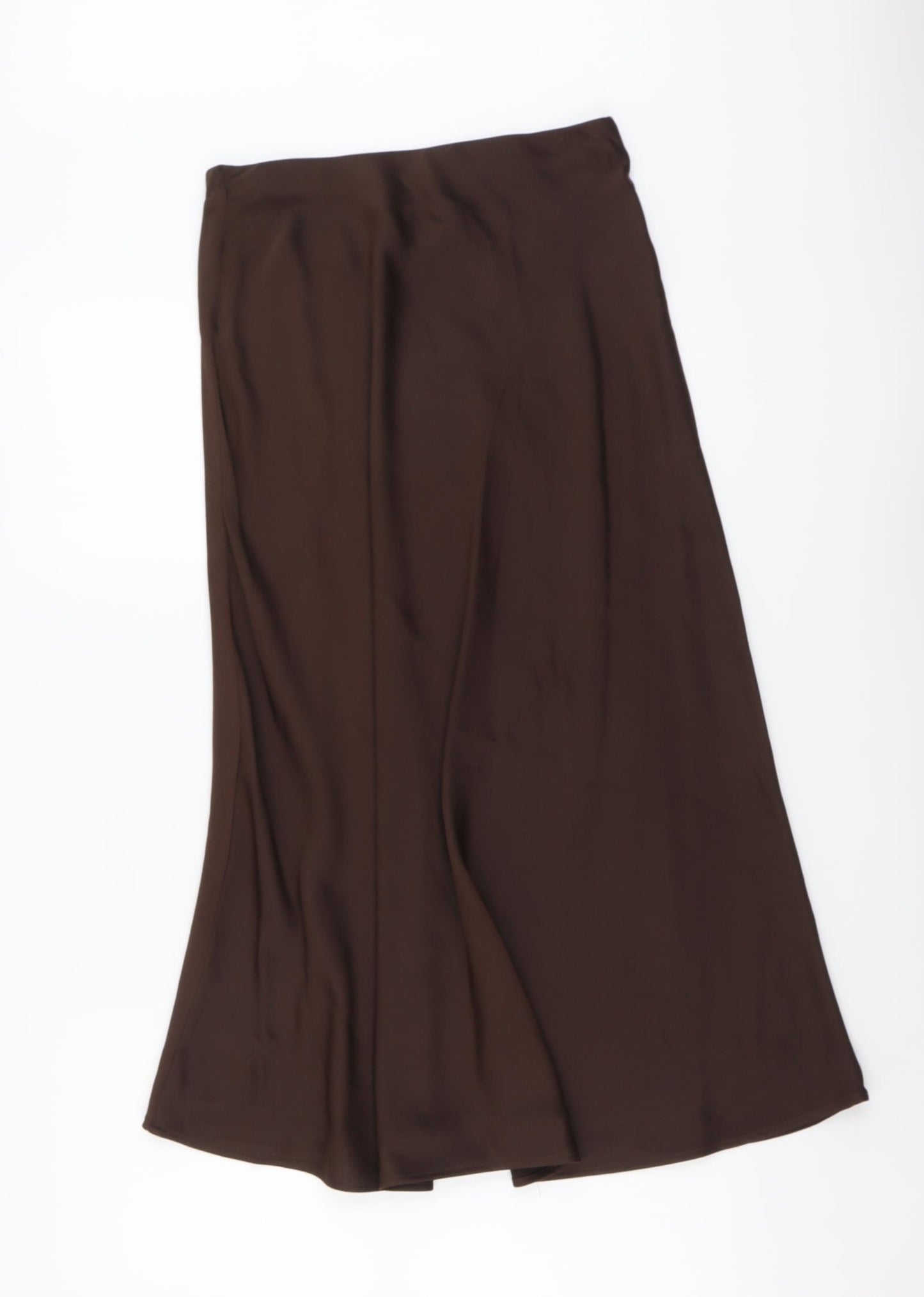 Marks and Spencer Womens Brown Polyester Swing Skirt Size 8