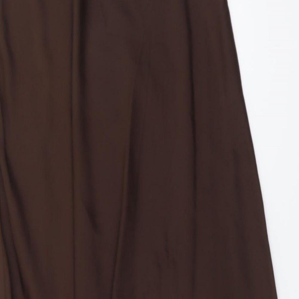 Marks and Spencer Womens Brown Polyester Swing Skirt Size 8
