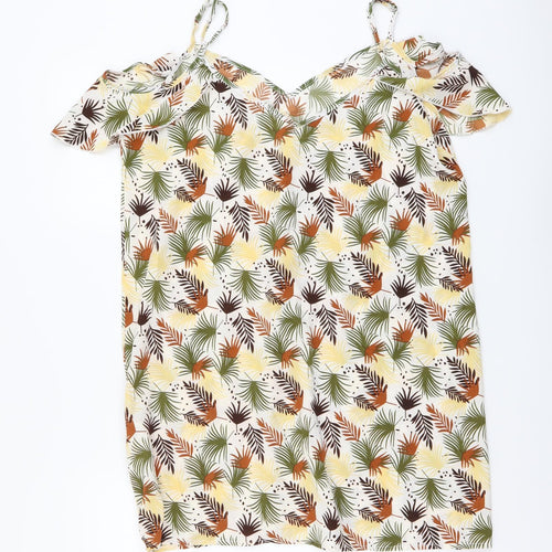 SheIn Womens Multicoloured Floral Polyester A-Line Size L V-Neck Pullover