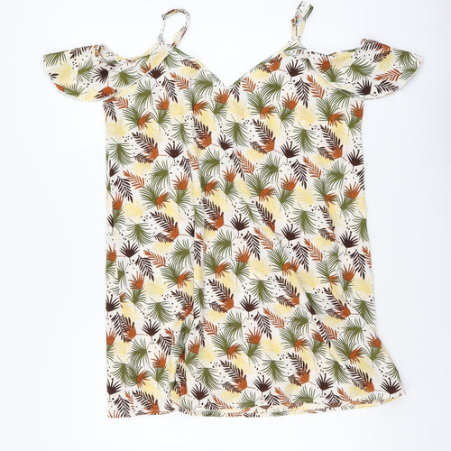 SheIn Womens Multicoloured Floral Polyester A-Line Size L V-Neck Pullover