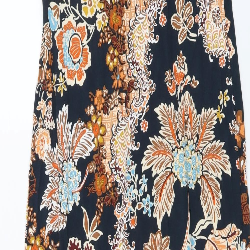 Marks and Spencer Womens Multicoloured Floral Viscose Maxi Size 12 V-Neck Pullover
