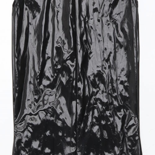 Missguided Womens Black Polyester Bodycon Size 8 Mock Neck Zip