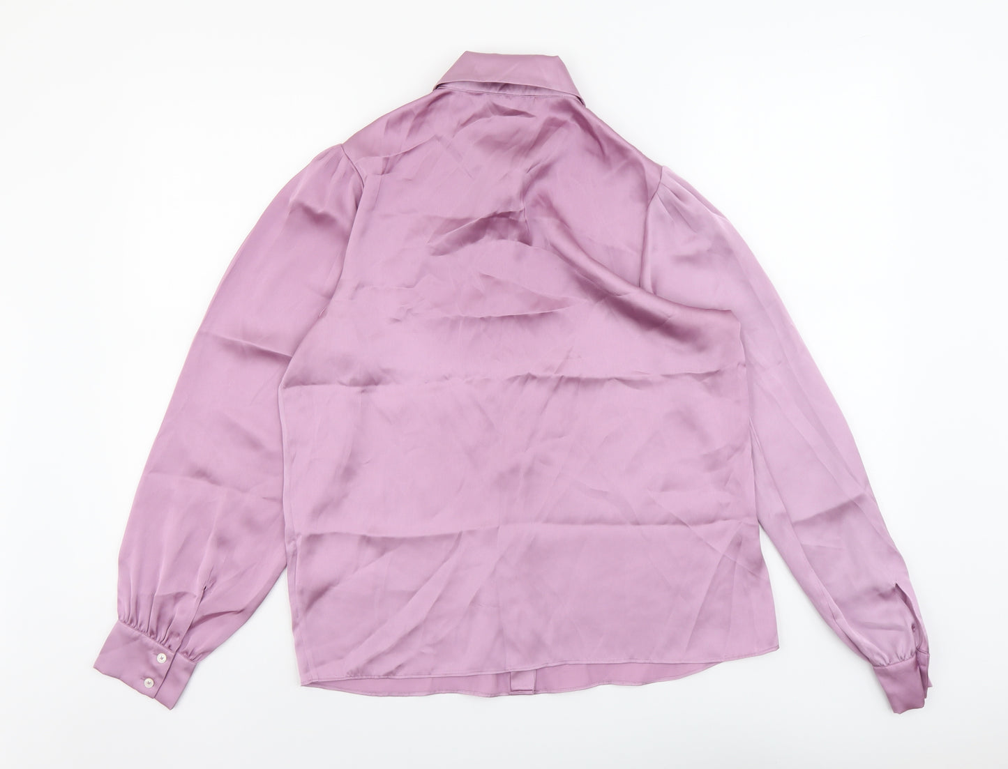 Tommy Hilfiger Womens Purple Polyester Basic Button-Up Size 6 Collared