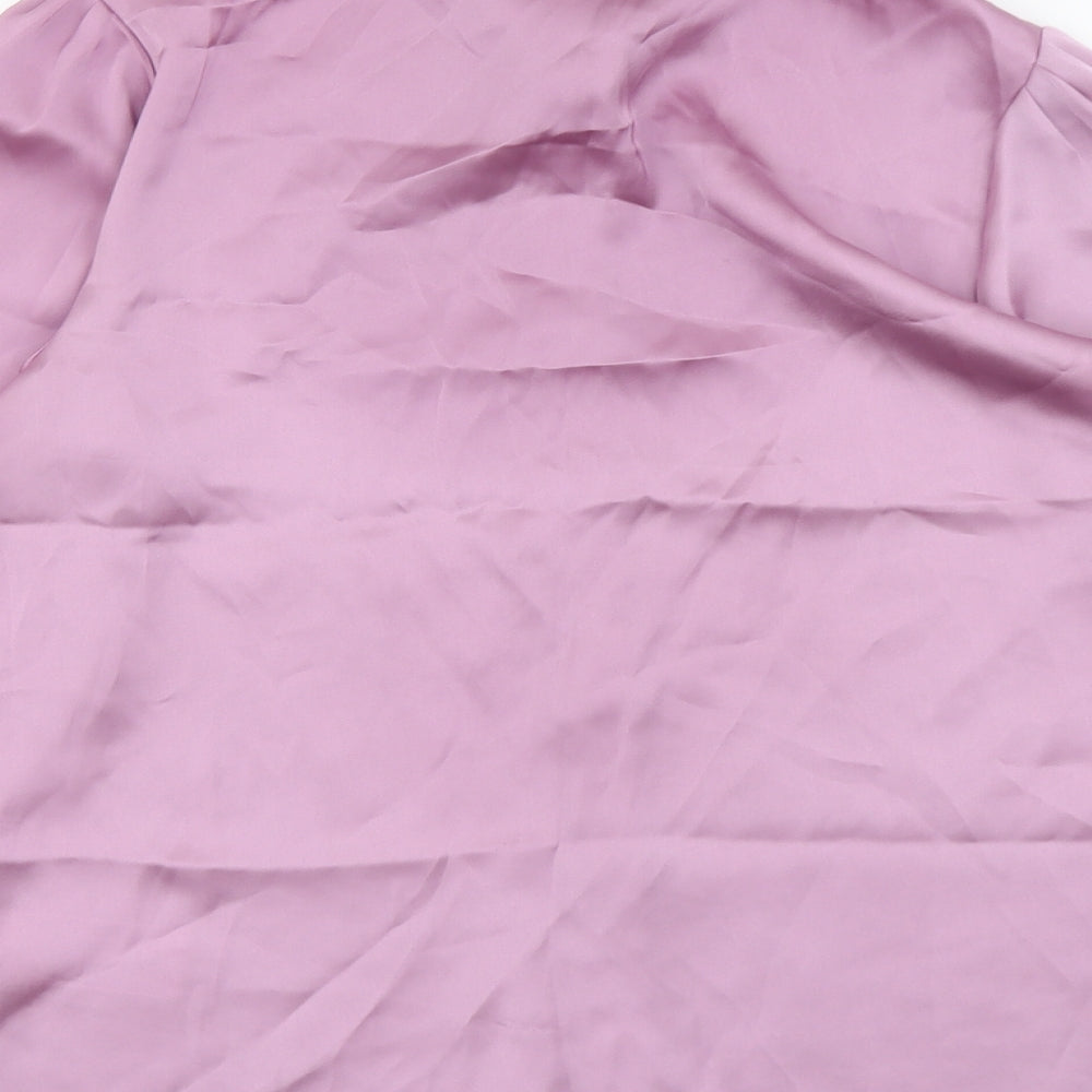 Tommy Hilfiger Womens Purple Polyester Basic Button-Up Size 6 Collared