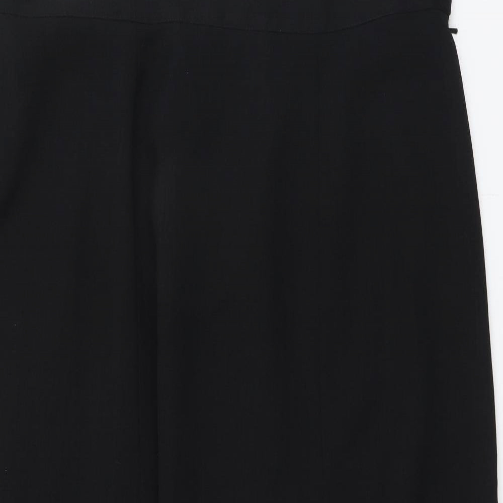 Evli Womens Black Polyester Swing Skirt Size 18 Zip