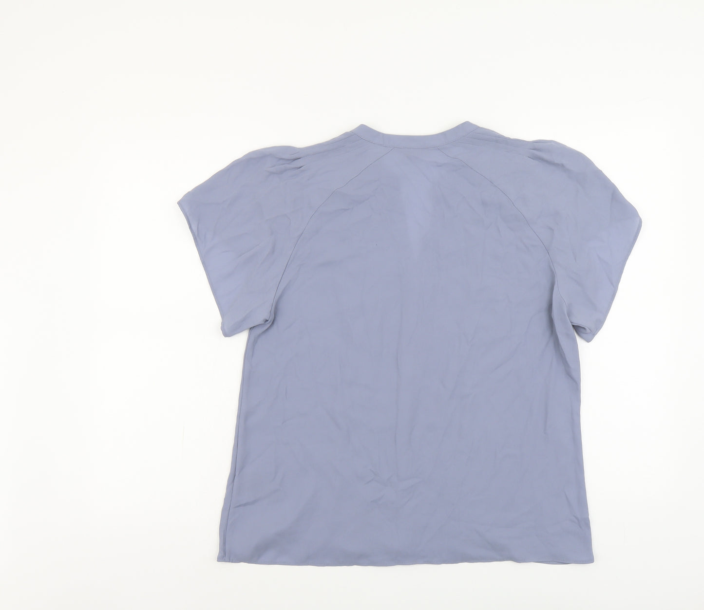 H&M Womens Blue Polyester Basic Blouse Size M V-Neck