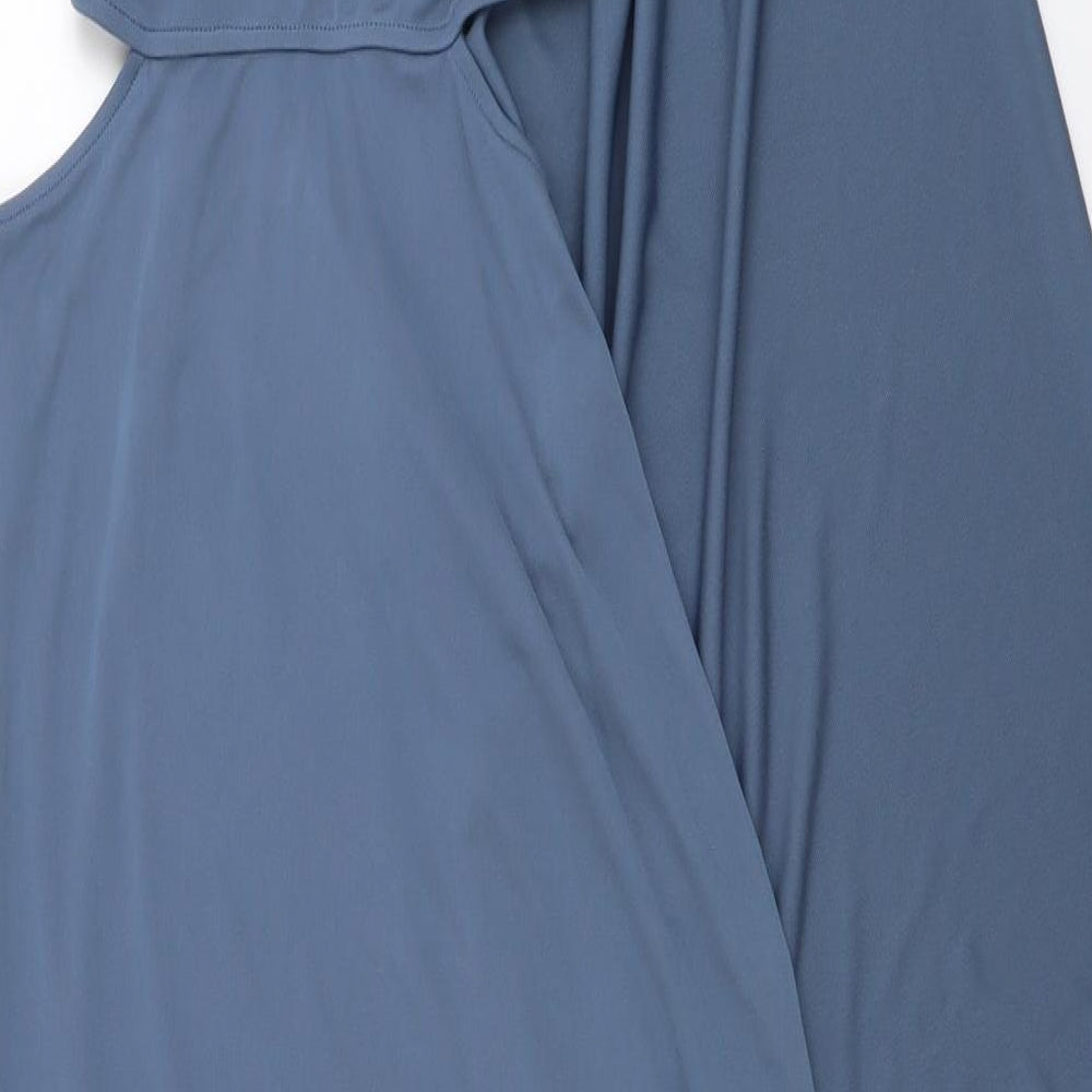 Zara Womens Blue Polyester Maxi Size M One Shoulder Pullover