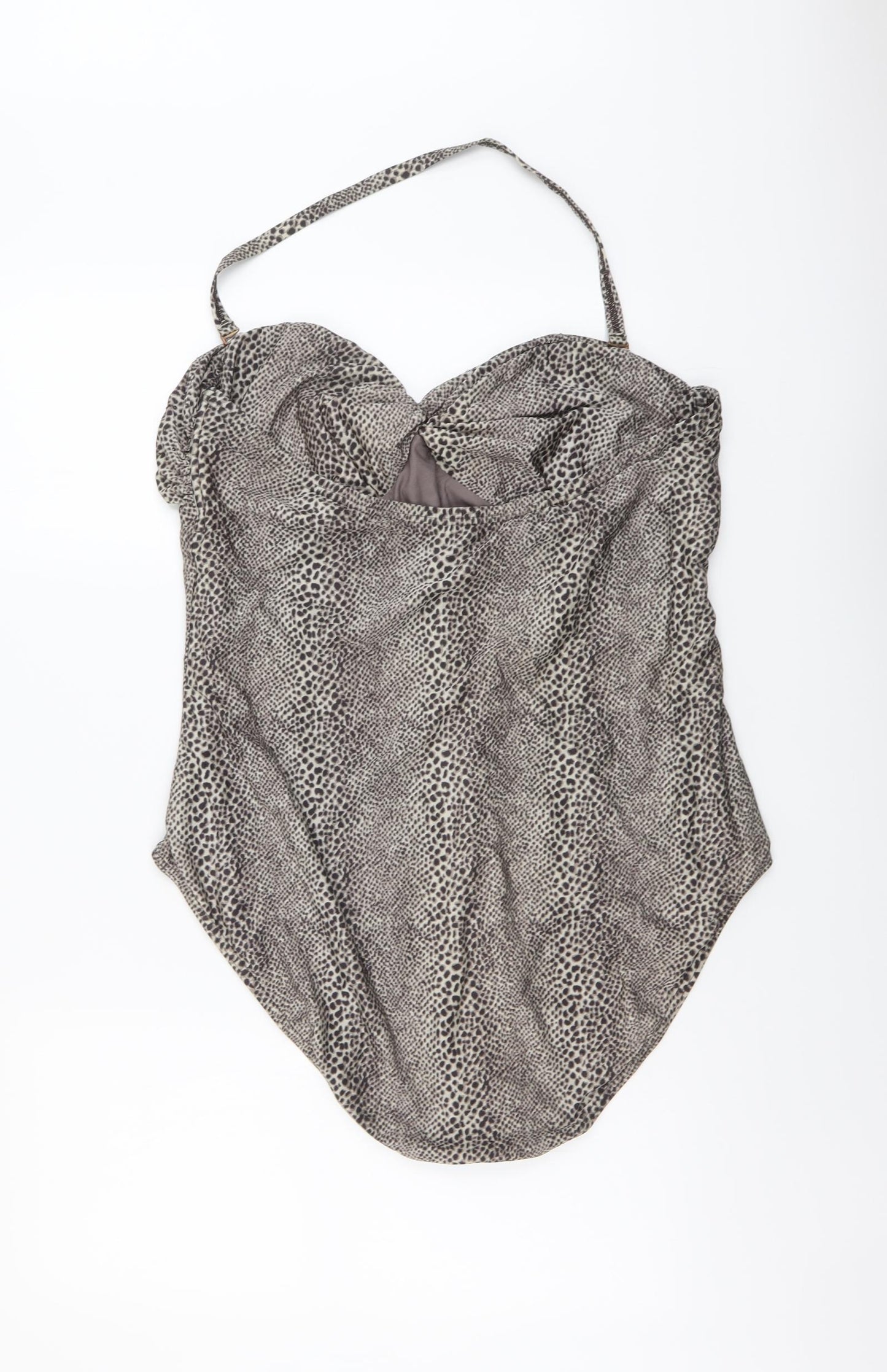Marks and Spencer Womens Beige Geometric Polyester One Piece Size 22
