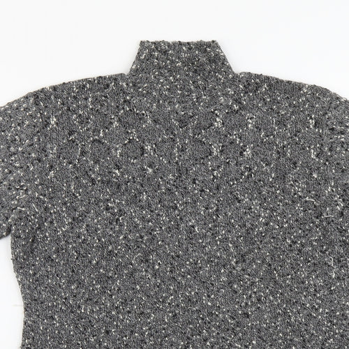 Planet Womens Grey Polyester Basic T-Shirt Size M High Neck