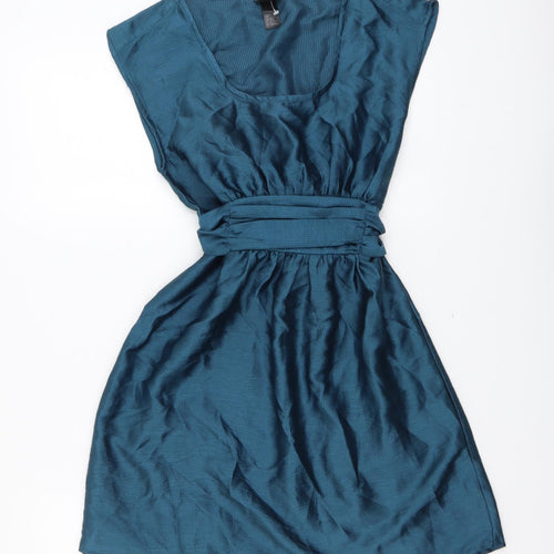 H&M Womens Blue Polyester Ball Gown Size 8 Scoop Neck Pullover