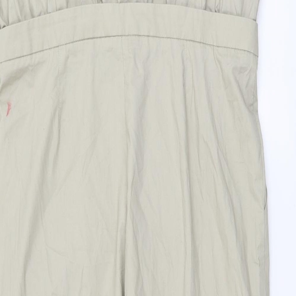 Zara Womens Beige Cotton Jumpsuit One-Piece Size L Zip