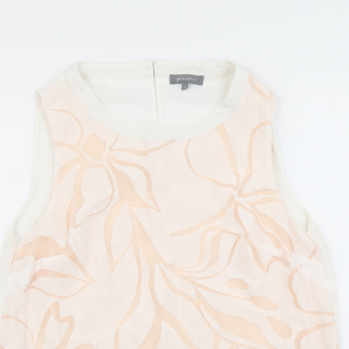 Principles Womens Pink Floral Polyester Basic Tank Size 16 Round Neck